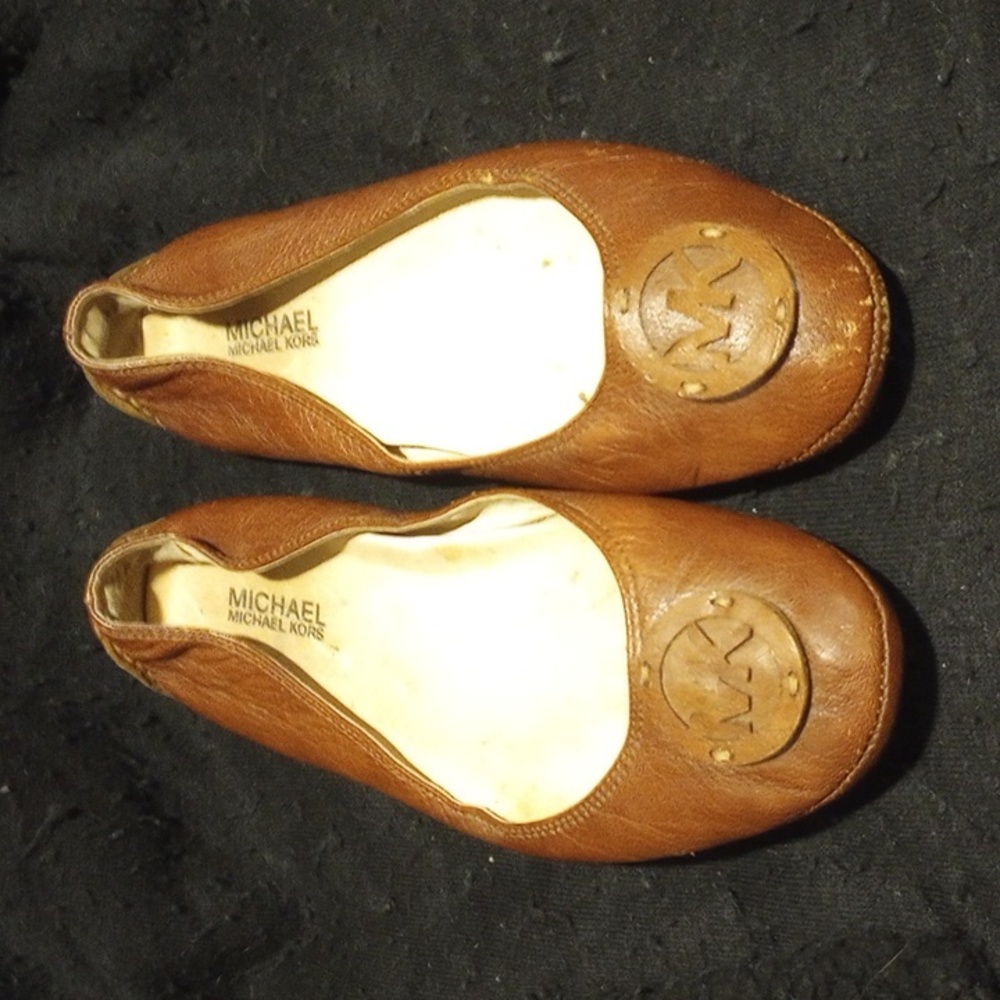 Michael kors ballet flat med brown leather